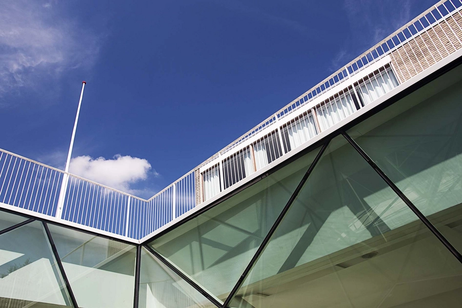 Munkegårdsskolen udvidelse Blik nede fra lysgården