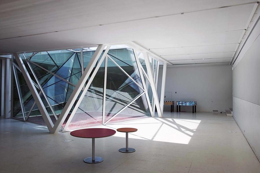 Munkegårdsskolen udvidelse Interiør kælderetage, fællesrum