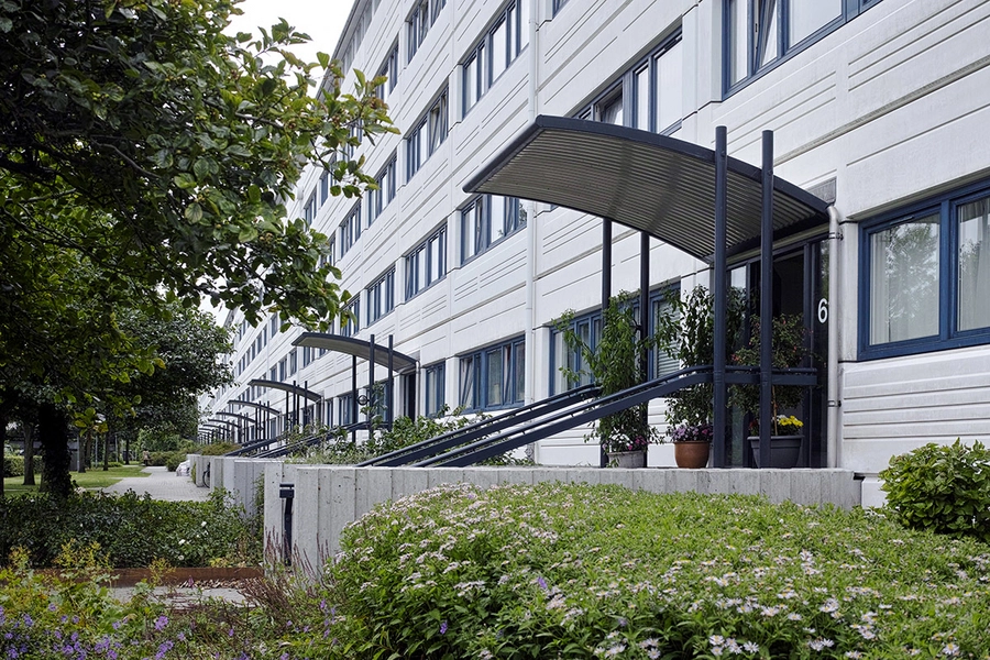 Ådalsparken Lav blok, entréer, landskab