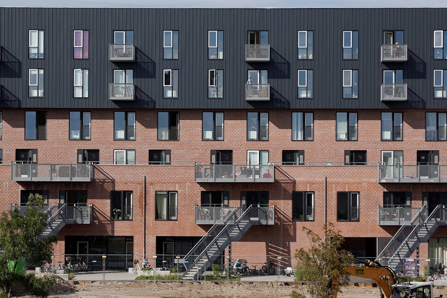 AKB Ny Ellebjerg Facadeudsnit, blik fra syd