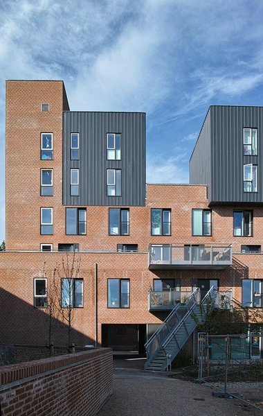 AKB Ny Ellebjerg Facadeudsnit, kig fra syd