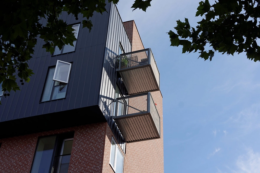 AKB Ny Ellebjerg Detalje, materialitet, balkoner