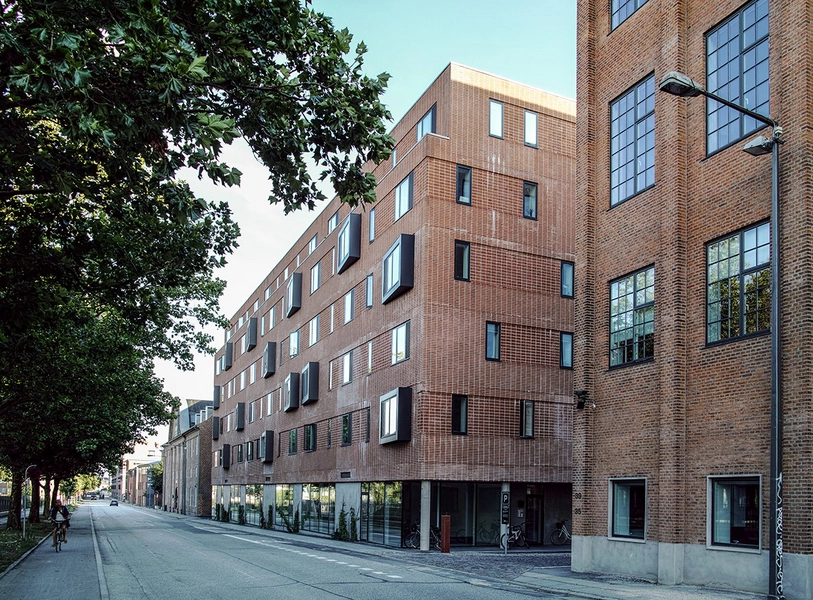 Boliger på Carl Jacobsens Vej 33 Bebyggelsen set fra vest langs Carl Jacobsens Vej