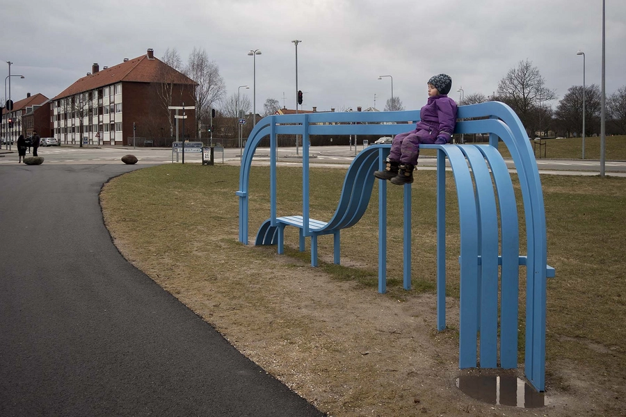 Blå bænke ved Den Blå Planet Bænk 6