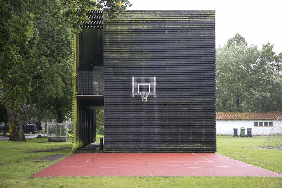 Fælleshus Krabbesholm Gavl, blik fra nord