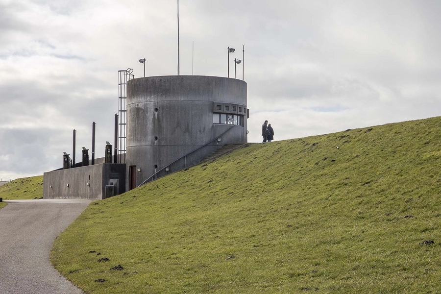 Vidåslusen Slusen set fra nord, langs Det Fremskudte Dige