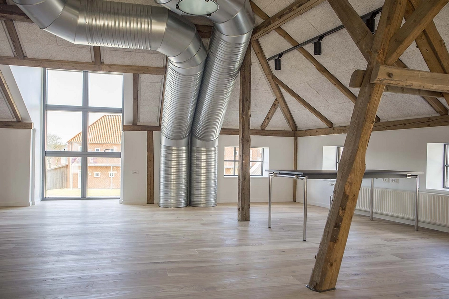 Bonevoksfabrikken Konstruktion og ny udluftning, 1. sal