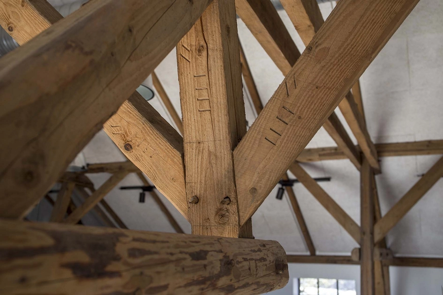 Bonevoksfabrikken Detalje, konstruktion, 1. sal