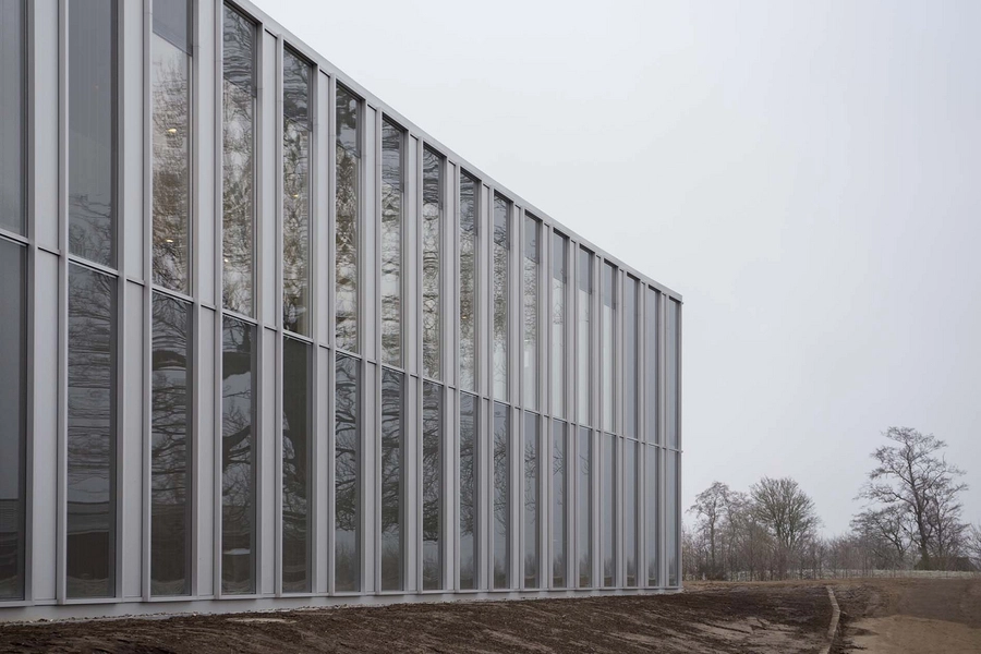 Tønder Rådhus Facadeudsnit, ny tilbygning, møde med landskabet