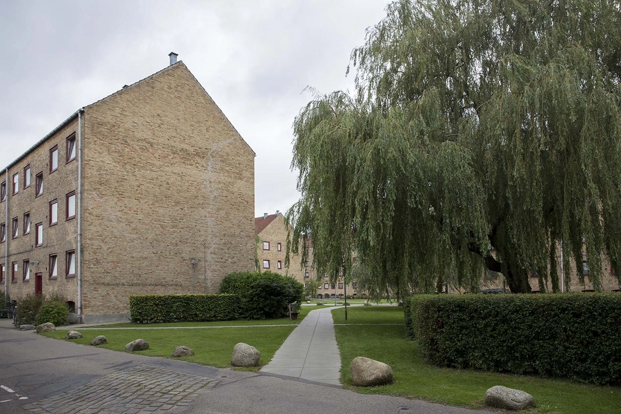 Ryparken - Lundevænget Ryparken blik fra øst, diagonalt stisystem, nordgavl