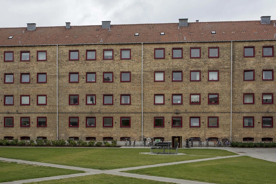 Ryparken - Lundevænget Ryparken, hus mod Lyngbyvej, østfacade