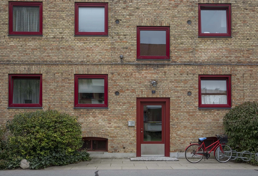 Ryparken - Lundevænget Ryparken, indgang, vinduesrestaurering fra 1980'erne