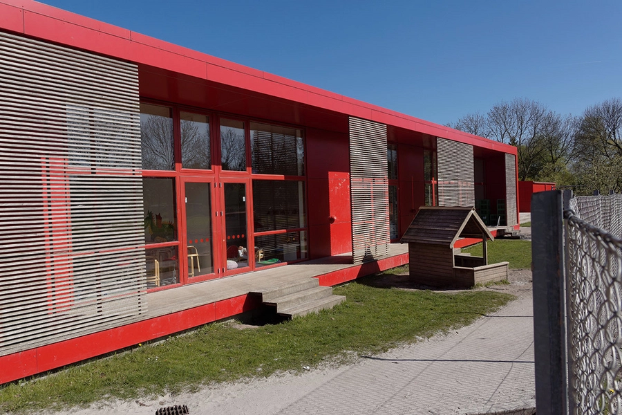 Børnehuset Græshoppen Facadeudsnit, vestfacade