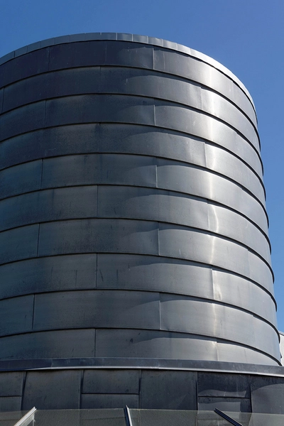 Viften Facadeudsnit, materialitet, zinkbeklædniing