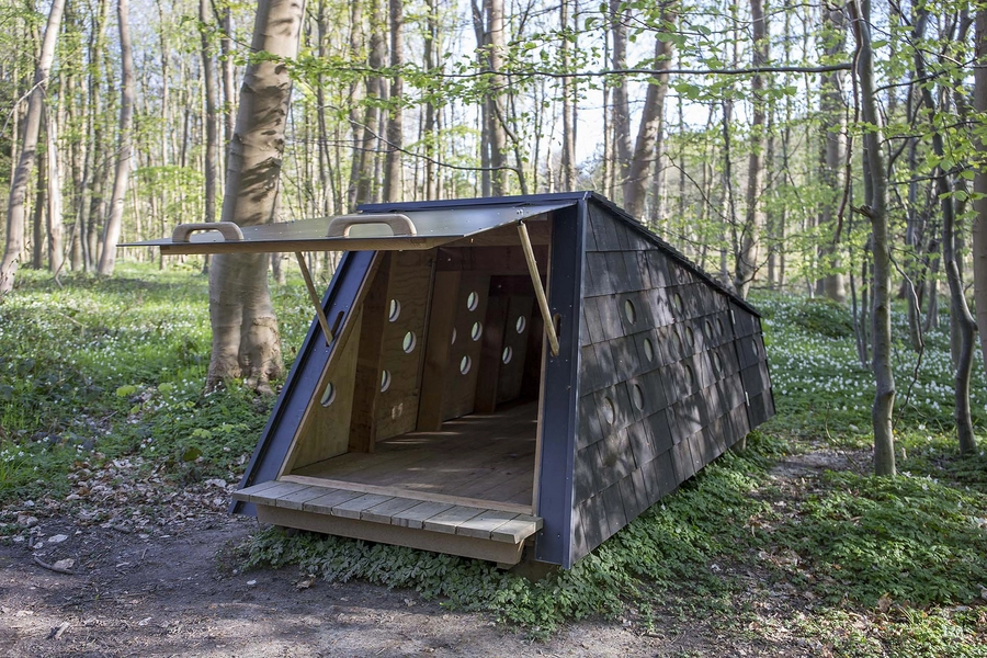 Skrubbe og Stenbider Shelters "Skrubbe" shelter åbent