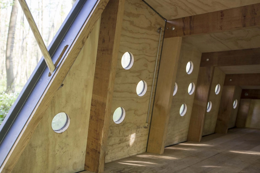 Skrubbe og Stenbider Shelters Detalje, perforering