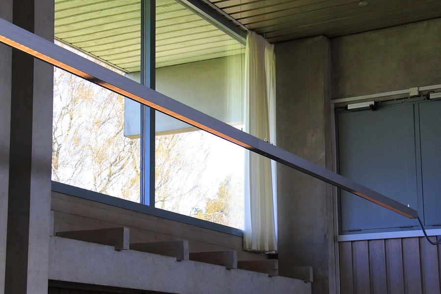 Jægersborg Bibliotek Detalje fra loft, vindue mod øst og sydvæg