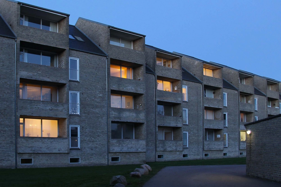 Alléhusene Aftenstemning, Vestfacade