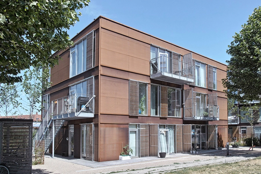 Sundholm Syd Elementbyggeri med facade i cortenstål