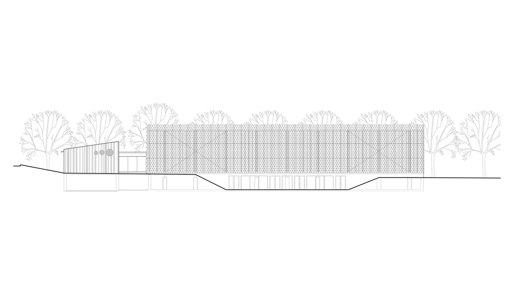 HF-Centret Efterslægten Nobis Facade, ny sportshal