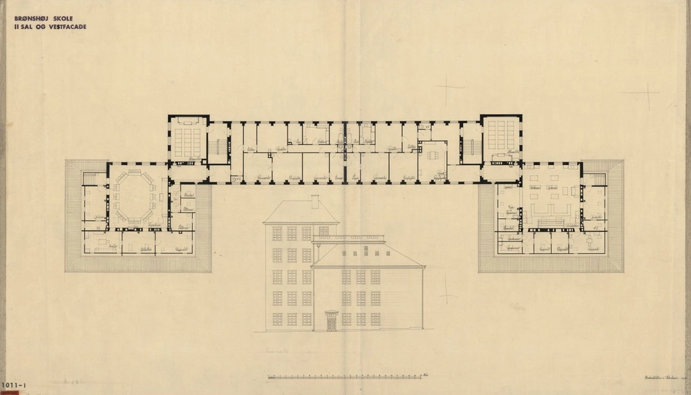 Brønshøj Skole 2.sal og vestfacade