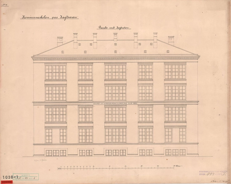 Jagtvejens Skole (Nørrebro Park Skole) Facade mod gaden