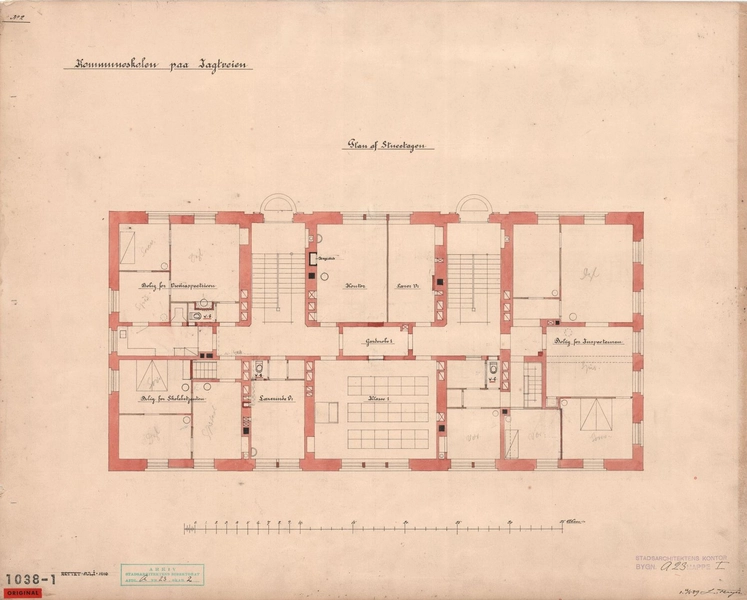 Jagtvejens Skole (Nørrebro Park Skole) Plan af stueetagen