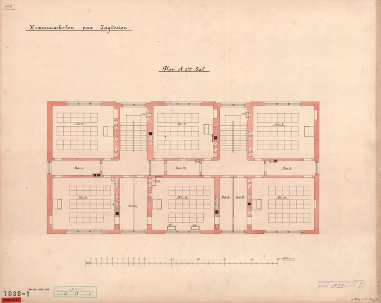 Jagtvejens Skole (Nørrebro Park Skole) Plan af 2. sal