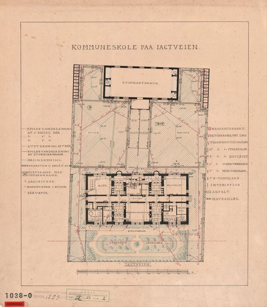 Jagtvejens Skole (Nørrebro Park Skole) Kommuneskolen på Jagtvejen, Situationsplan