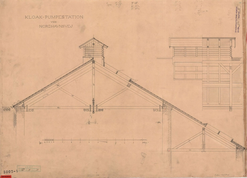 Kloakpumpestation, Præstøgade Detailler. Snit