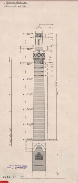 Kloakpumpestation, Svanemøllen Kloakpumpestation v. Svanemøllen. Ventilationsskorsten