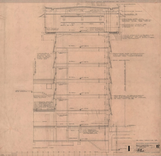 Bellahøj Koblingsstation Snit i administrationsbygning