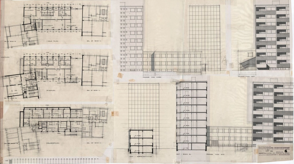 Bellmansgade-Borgervænget Børneinstitution, plan, snit og facader