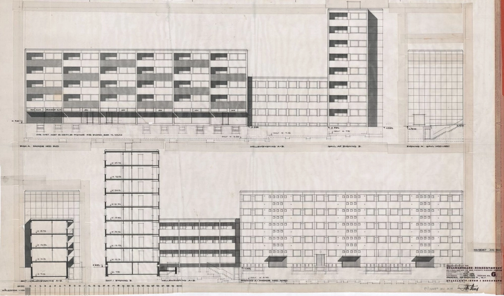 Bellmansgade-Borgervænget Bygning A, facader og snit