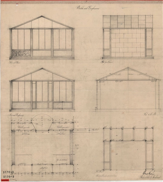 Enghaveparken Butik, plan, snit og facade
