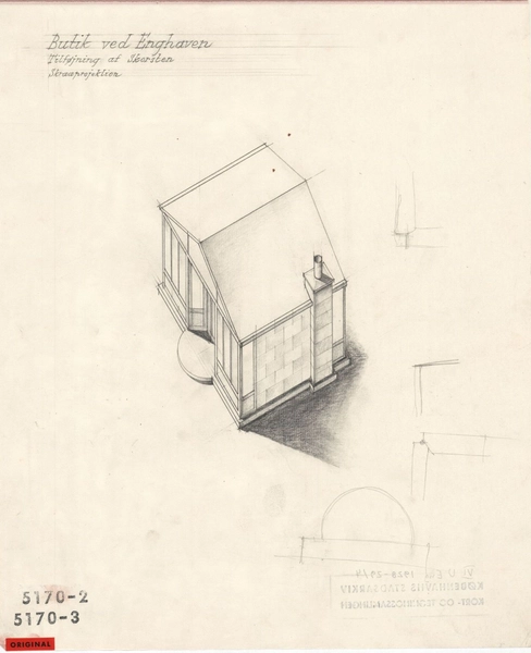 Enghaveparken Butik, tilføjning af skorsten, skråprojektion