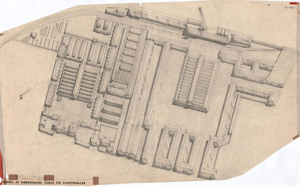 Flæskehallen, Kødbyen Aksonometrisk plan