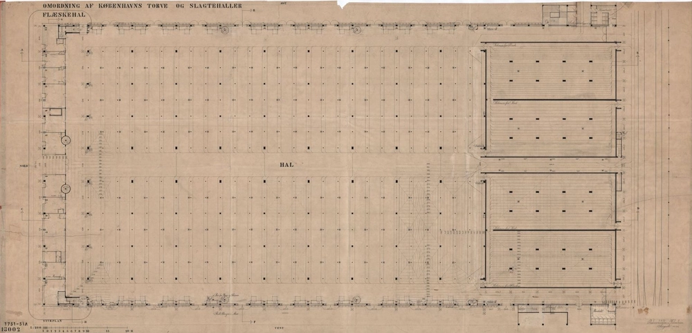 Flæskehallen, Kødbyen Bygning 1, Kød -og flæskehal, stueplan