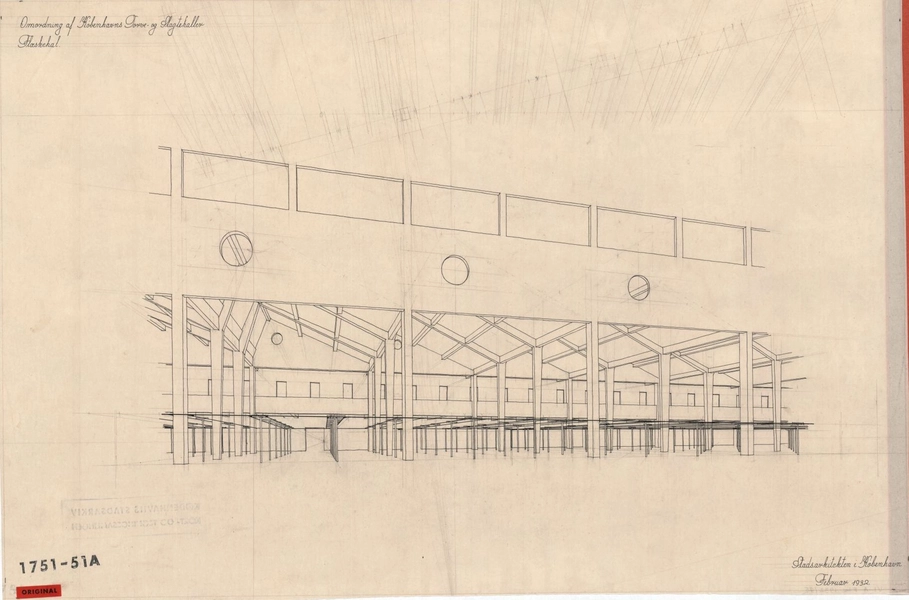 Flæskehallen, Kødbyen Bygning 1, Kød -og flæskehal, perspektiv
