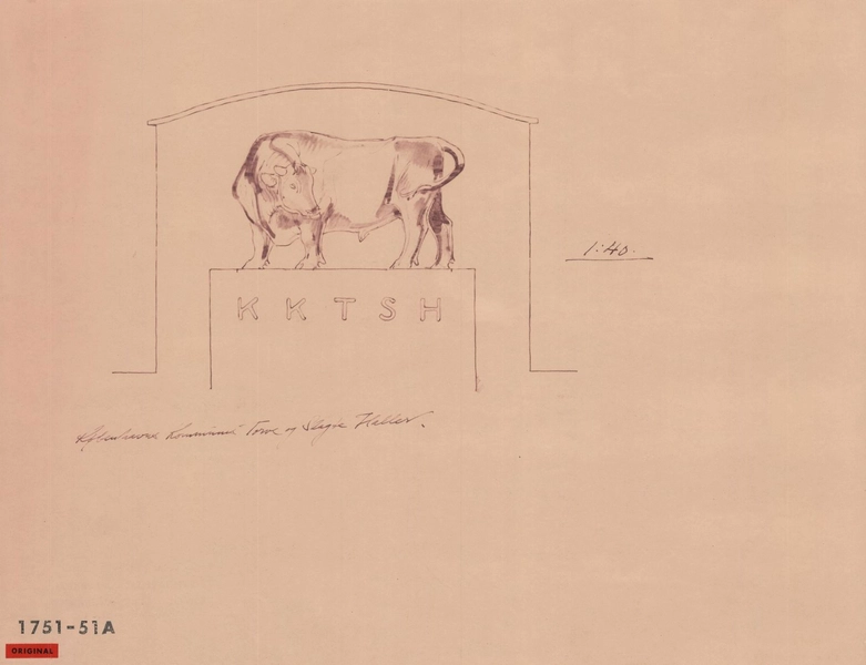 Flæskehallen, Kødbyen Bygning 1, Kød -og flæskehal, udsmykning (tyren)