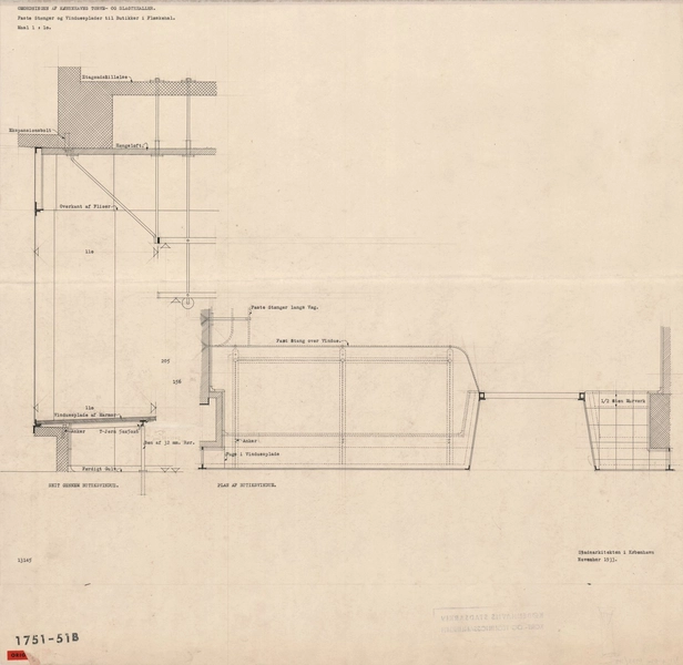Flæskehallen, Kødbyen Bygning 1, Butikker, faste stænger og vinduesplader