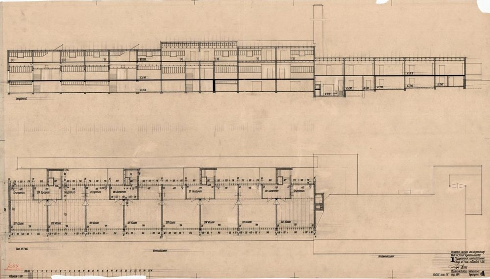 Hanssted Skole Normalklassefløj, plan af 1.sal