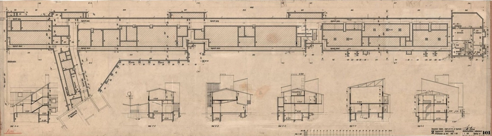 Hanssted Skole Særklassefløj, kælderplan og snit