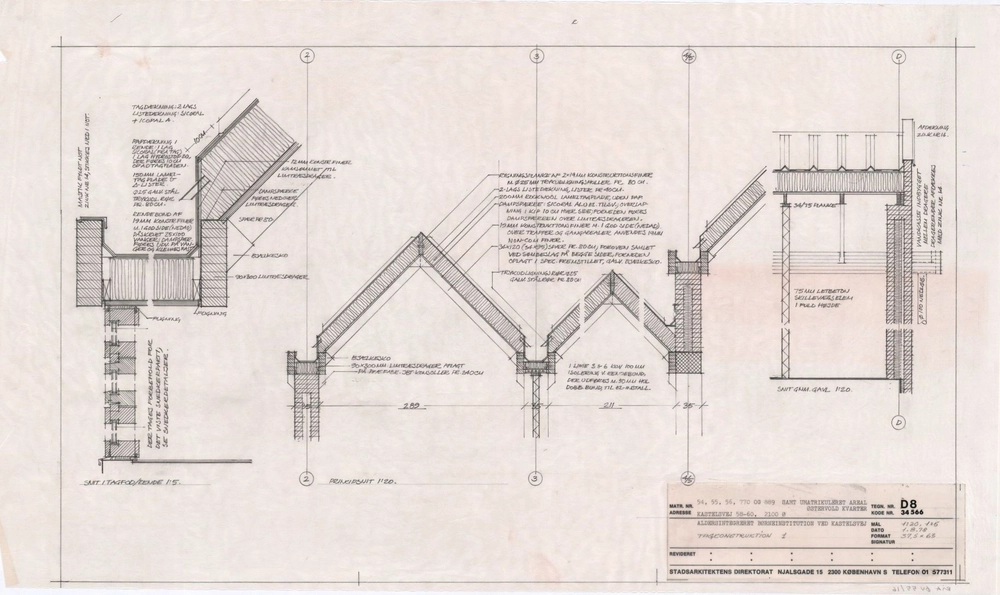 Kastelsgården (børneinstitution) Bygning 1, tagkonstruktion 1