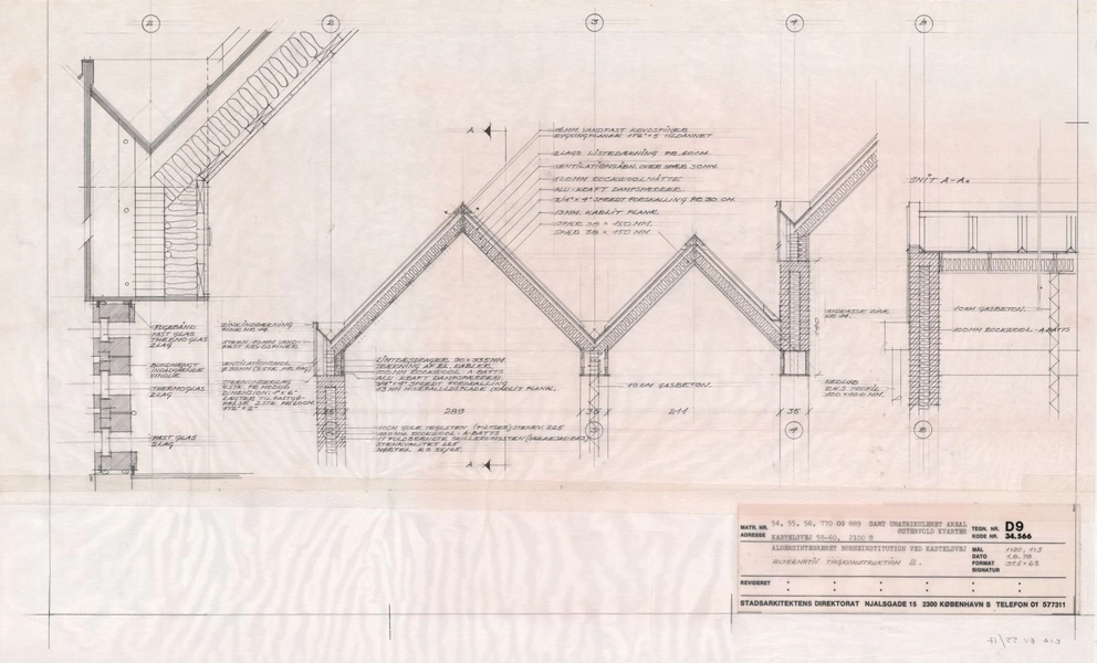 Kastelsgården (børneinstitution) Bygning 1, tagkonstruktion 2