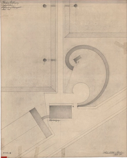 Tinghøjbeholderen Situationsplan af indgangsparti