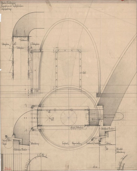 Tinghøjbeholderen Nedgangstårne: indgangsåbning; detailler