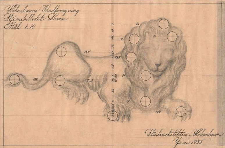 Tinghøjbeholderen Nedgangstårne: stjernebillede: løven; detailler