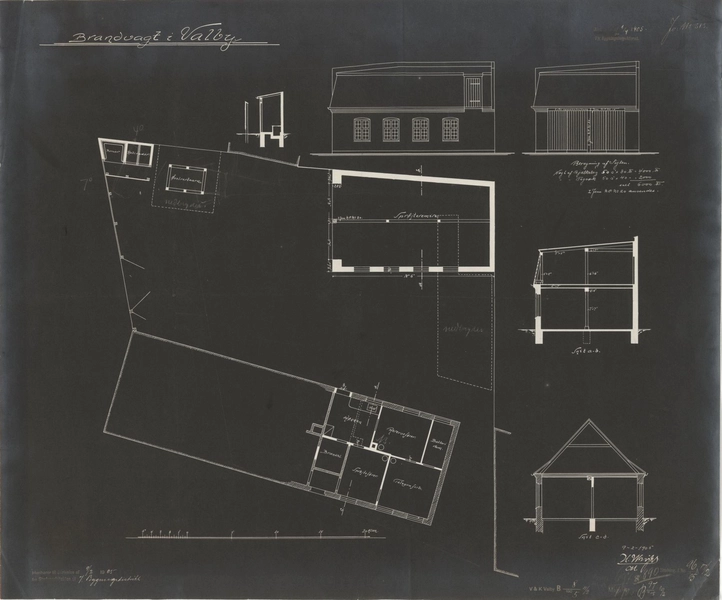 Valby Bibliotek Plan og snit (og facade)