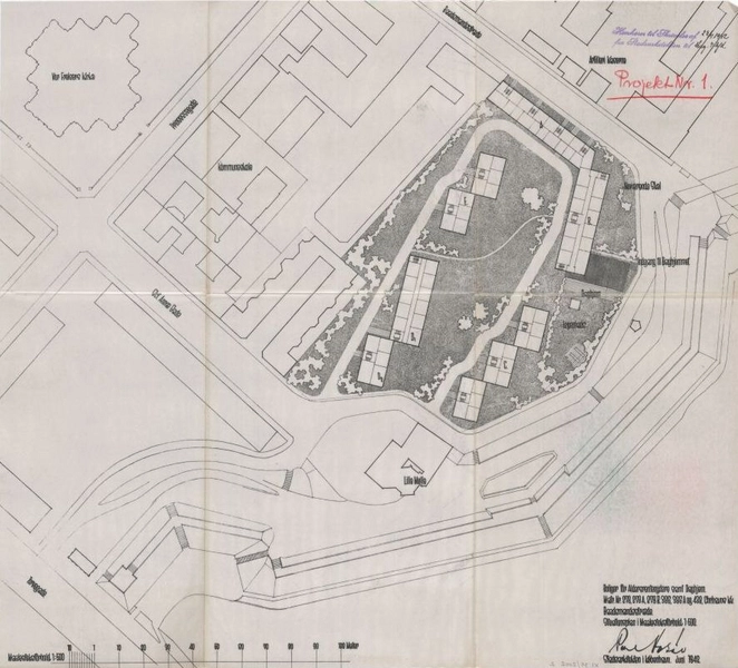 Voldboligerne, Christianshavn Situationsplan, Projekt 1